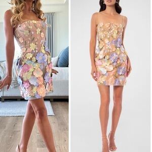 Helsi Hilma Periwinkle 3D Dress Floral‎ Mini Size XL